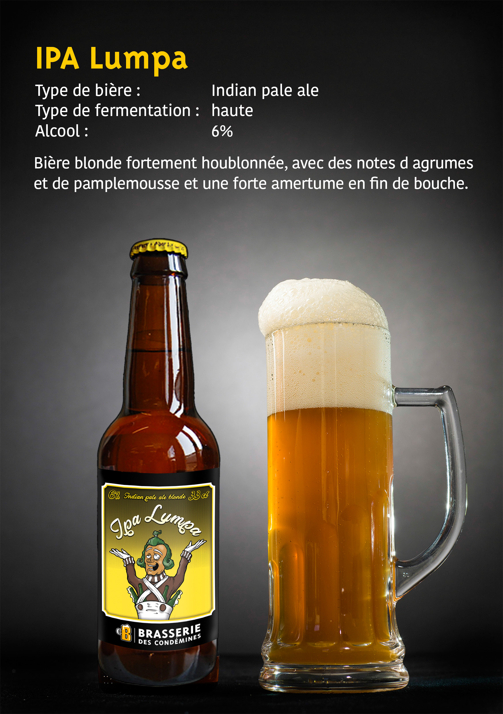 Bière IPA LUMPA - Brasserie des Condémines